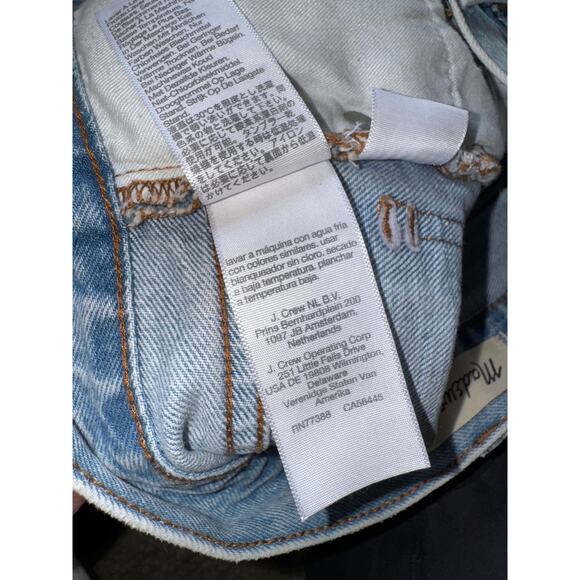 Madewell The Momjean Shorts Size 27 High Rise Denim Distressed Cutoff Vintage - Picture 9 of 10